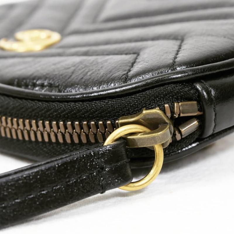 Gucci GG Marmont Oval Pouch Bag 古馳黑色馬蒙圓餅包-5