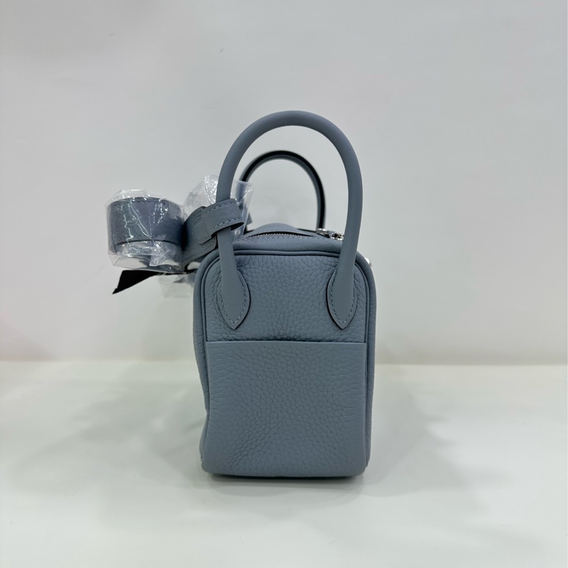 Hermes 爱马仕mini lindy木偶灰银扣，k刻 閒置未使用-3