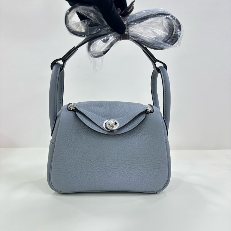 Hermes 爱马仕mini lindy木偶灰银扣，k刻 閒置未使用-6