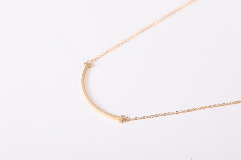 TIFFANY&CO(蒂芙尼) Tiffany T 微笑項鏈 小號 18K黃金 項鏈 黃金-2