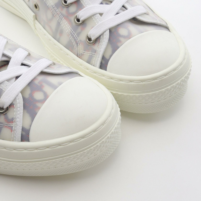 Christian Dior B23 低筒運動鞋 Oblique 織物橡膠 白色 海軍藍 #39 女款-6