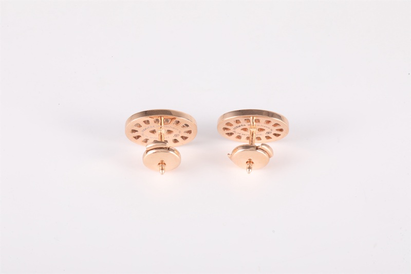 HERMES(愛馬仕)  18K玫瑰金 鑽石 玫瑰金 chaine dancre divine 豬鼻子 鑲鑽 耳環 18K-2