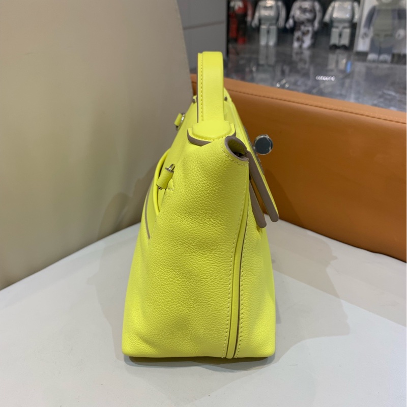 愛馬仕Hermes mini2424 檸檬黃銀扣 U刻  ec皮-3