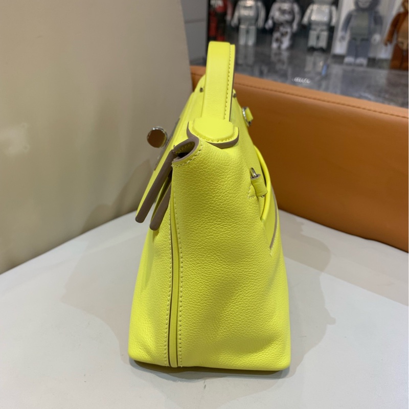 愛馬仕Hermes mini2424 檸檬黃銀扣 U刻  ec皮-4