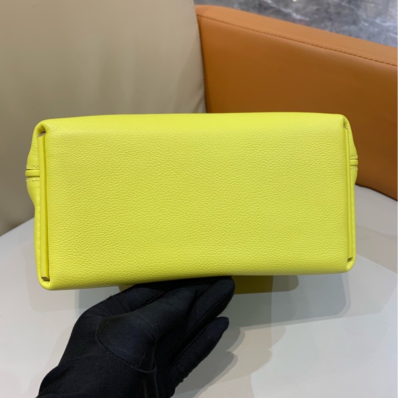 愛馬仕Hermes mini2424 檸檬黃銀扣 U刻  ec皮-6