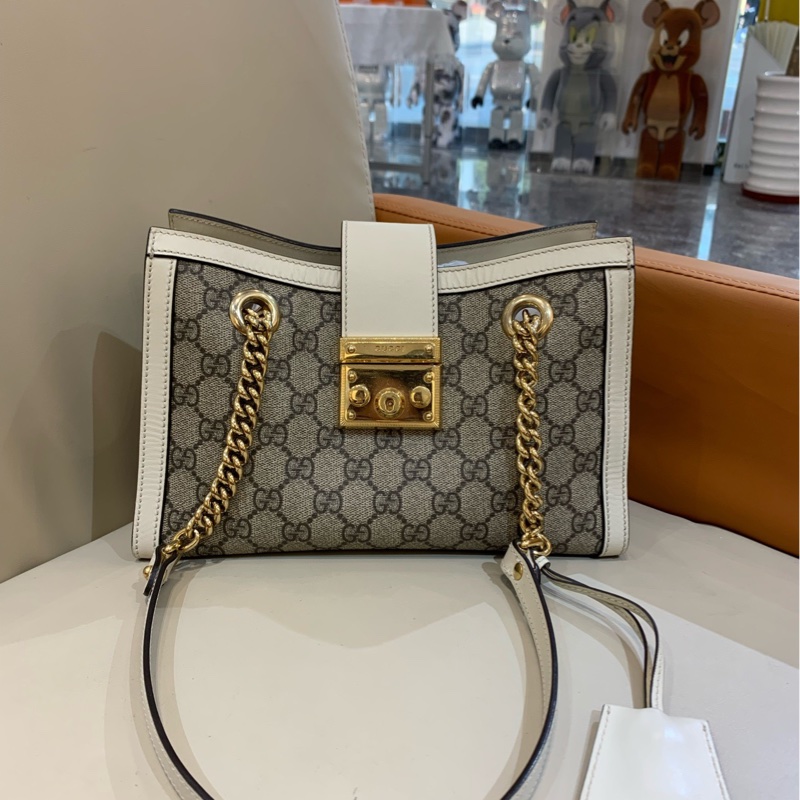 GUCCI/古馳 Padlock 肩背包 GG Supreme帆布 小號 26*18 烏木色-0