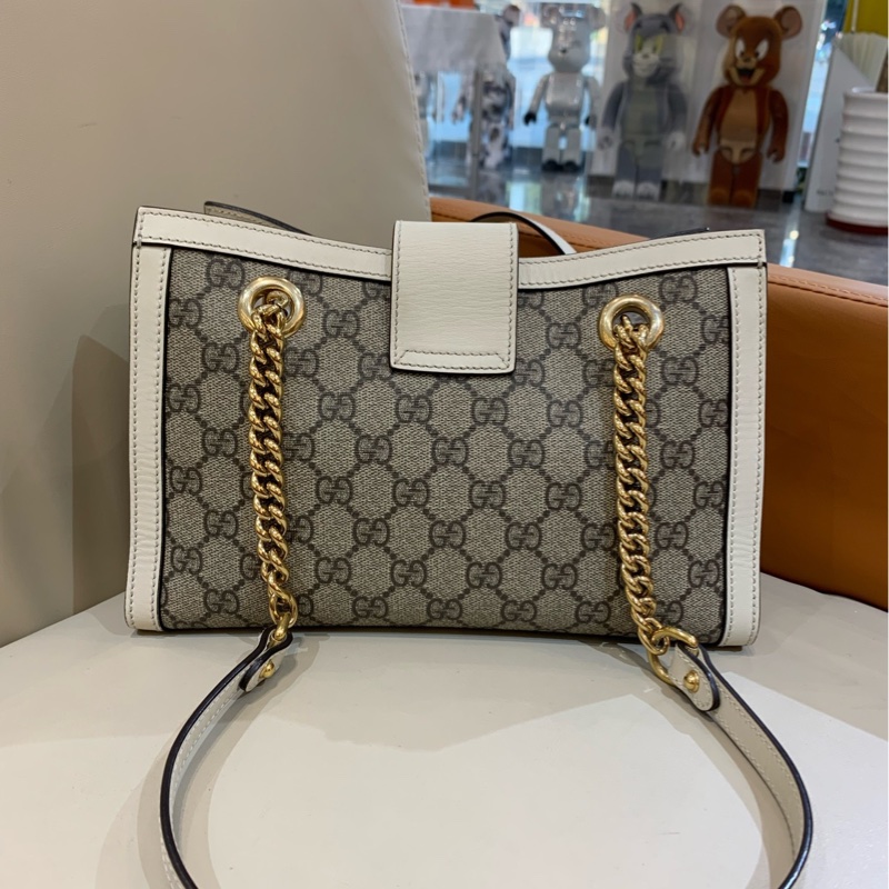 GUCCI/古馳 Padlock 肩背包 GG Supreme帆布 小號 26*18 烏木色-1