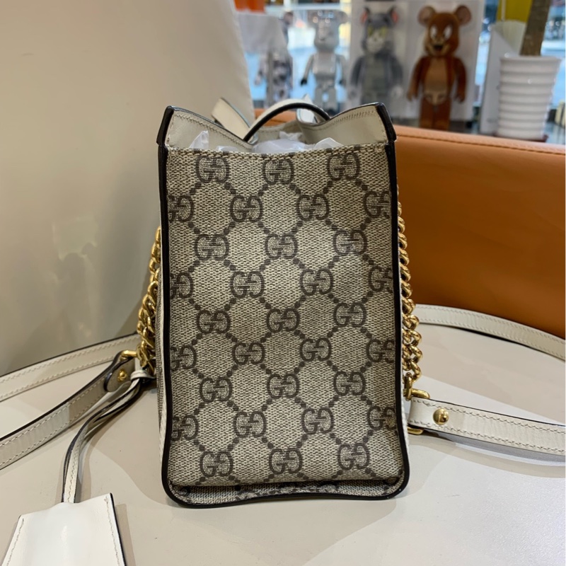 GUCCI/古馳 Padlock 肩背包 GG Supreme帆布 小號 26*18 烏木色-3