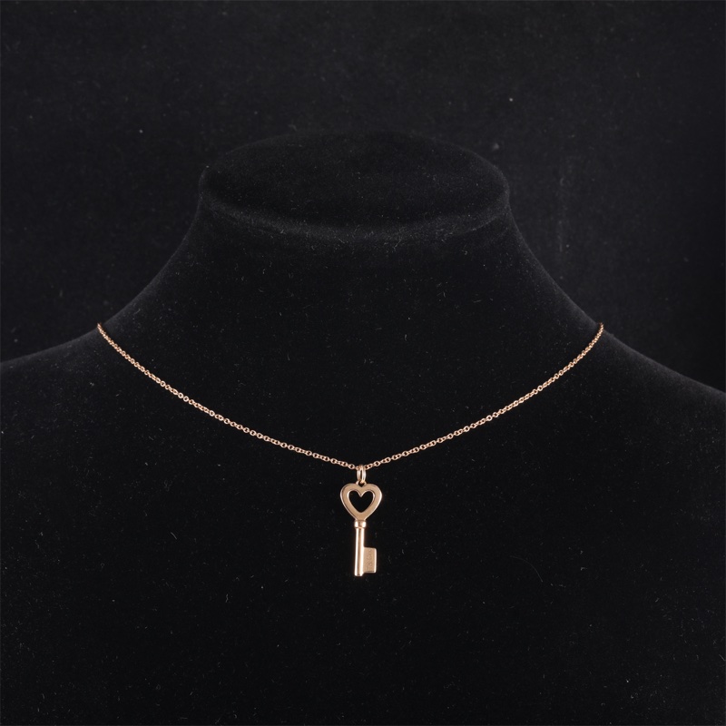 TIFFANY&CO(蒂芙尼) 18K玫瑰金 玫瑰金 Tiffany Keys系列 愛心鑰匙 項鏈 18K-0