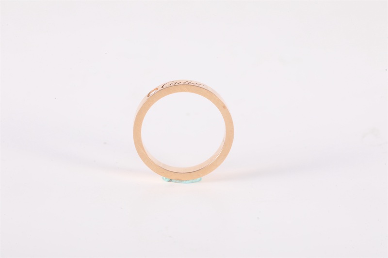 CARTIER(卡地亞)  18K玫瑰金 鑽石 玫瑰金 單鑽簽字戒指 18K-2