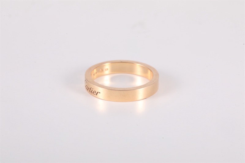 CARTIER(卡地亞)  18K玫瑰金 鑽石 玫瑰金 單鑽簽字戒指 18K-4