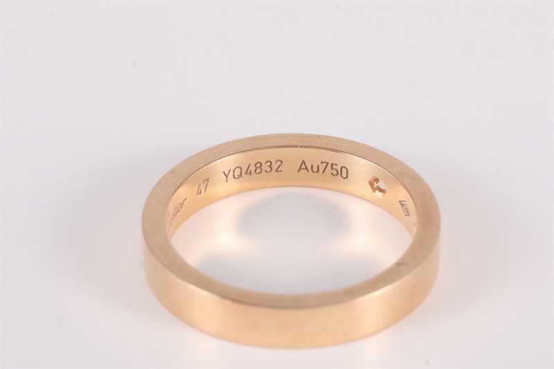 CARTIER(卡地亞)  18K玫瑰金 鑽石 玫瑰金 單鑽簽字戒指 18K-5