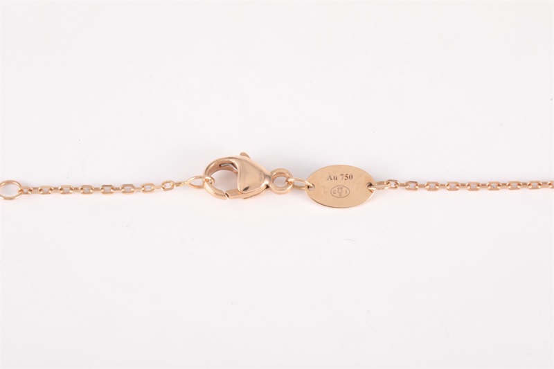 CHAUMET(尚美巴黎) Juxe De Liens 歡緣 小叉項鏈 珍珠母貝 單鑽 18K玫瑰金/鑽石 項鏈 玫瑰金 18K-4