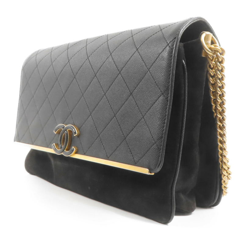 CHANEL 牛皮皮革Chain Shoulder金扣肩背袋-2