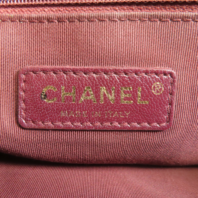 CHANEL 牛皮皮革Chain Shoulder金扣肩背袋-5