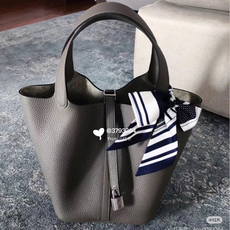 愛馬仕 Hermès Picotin 22 菜籃子 8F錫器灰銀釦-4