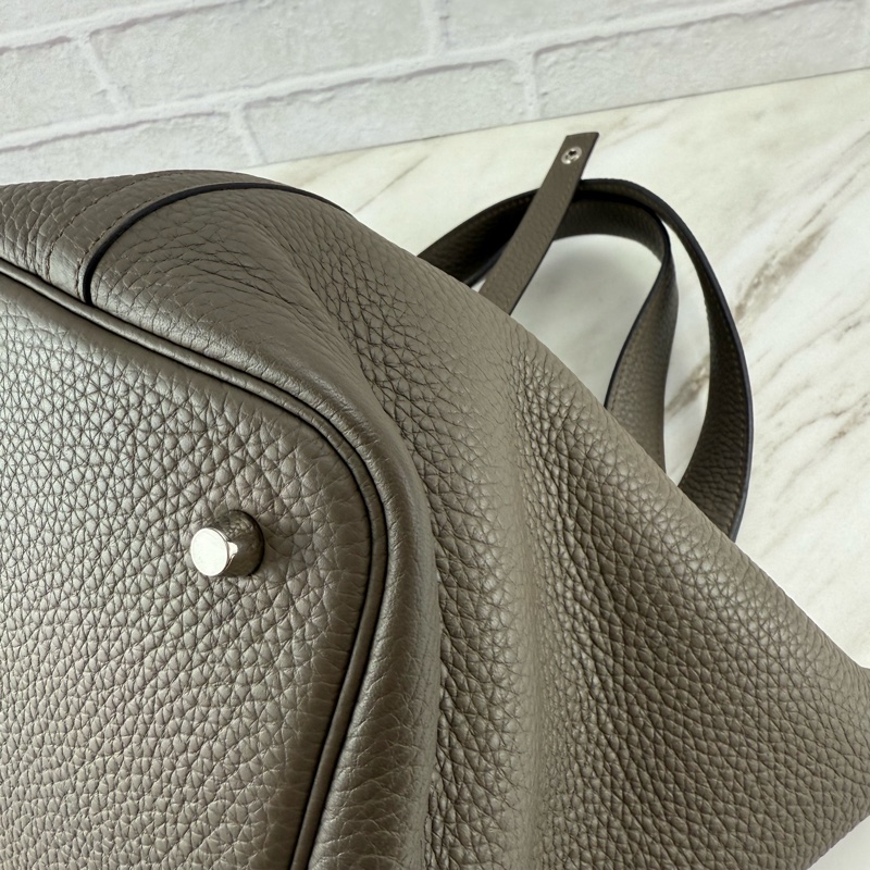 愛馬仕 Hermès Picotin 22 菜籃子 8F錫器灰銀釦-9