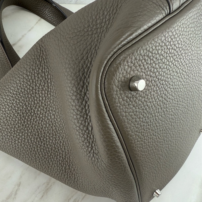 愛馬仕 Hermès Picotin 22 菜籃子 8F錫器灰銀釦-11