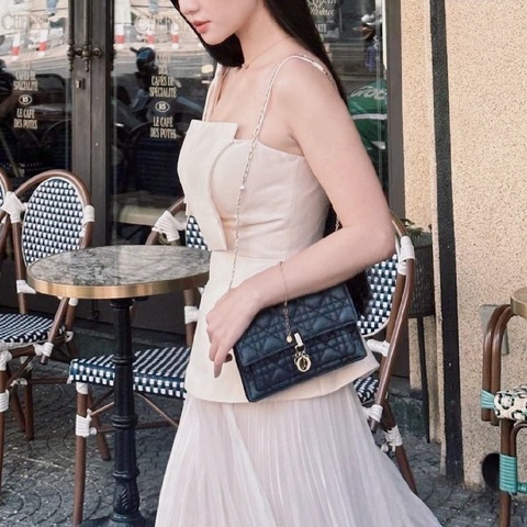 Dior迪奧Lady woc 斜挎珍珠鏈條包  尺寸約19.5x12.5x5