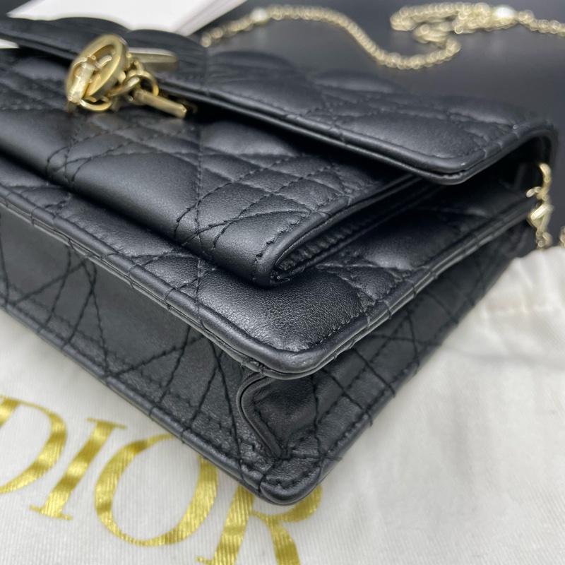 Dior迪奧Lady woc 斜挎珍珠鏈條包  尺寸約19.5x12.5x5-12