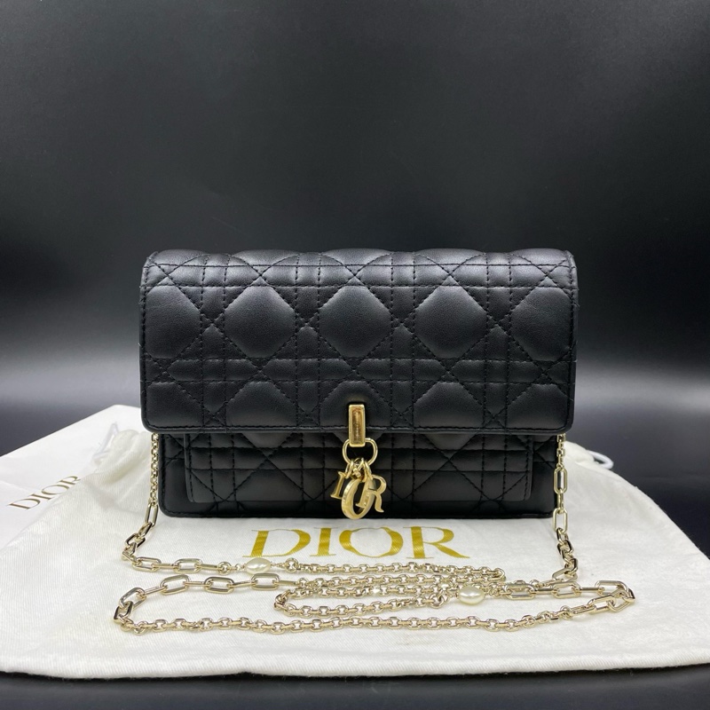 Dior迪奧Lady woc 斜挎珍珠鏈條包  尺寸約19.5x12.5x5-1