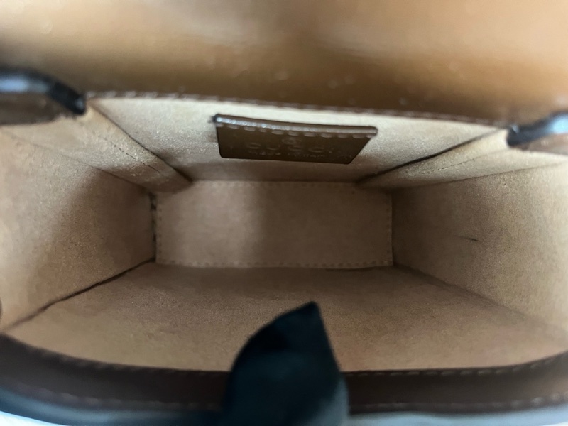 古馳/Gucci Horsebit 1955系列 烏木色GG Supreme帆布 斜背包-8