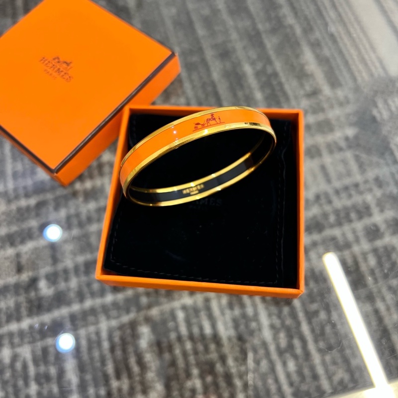 HERMES 手鐲琺瑯面經典手鐲 經典橙色 尺寸約19cm ~-0