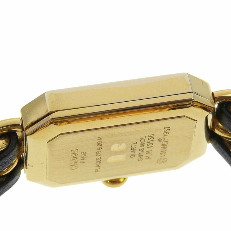 CHANEL Premiere S 腕錶 H0001，鍍金皮革石英機芯，模擬顯示，黑色錶盤，女士-5
