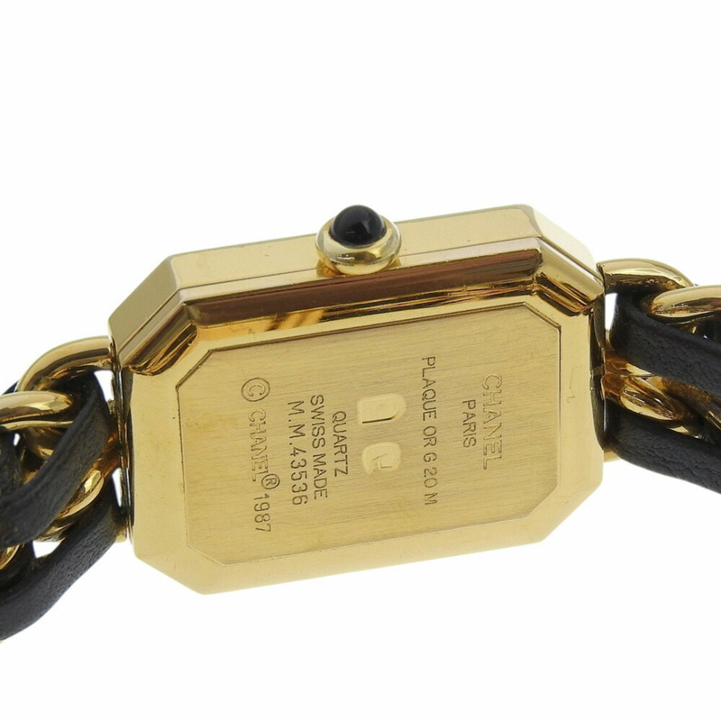 CHANEL Premiere S 腕錶 H0001，鍍金皮革石英機芯，模擬顯示，黑色錶盤，女士-6