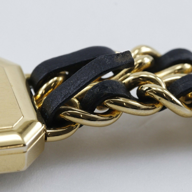 CHANEL Premiere S 腕錶 H0001，鍍金皮革石英機芯，模擬顯示，黑色錶盤，女士-8