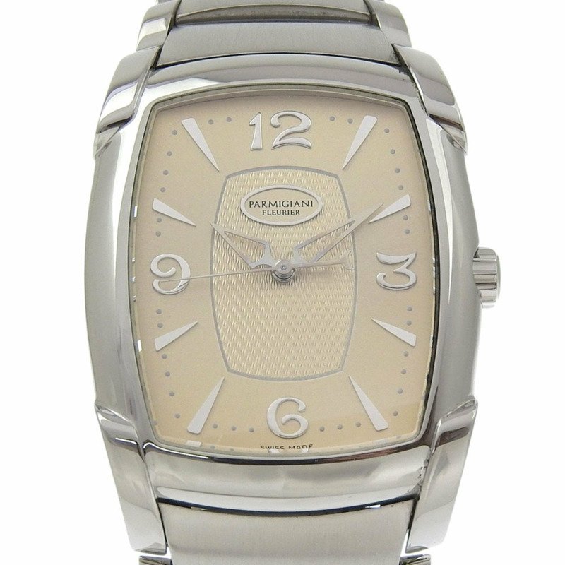 Parmigiani Fleurier Forma Grande 限量版男士手錶，41/100 機芯 331，PE009272，不銹鋼自動上鍊，模擬顯示，香檳金色錶盤，限量 100 枚-0
