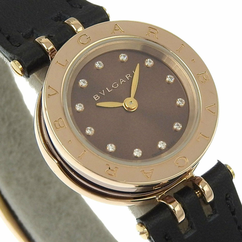BVLGARI B-zero1 手錶,BZP23SG,18K 玫瑰金搭配皮革錶帶,棕色石英機芯,模擬顯示,錶盤,女士-2