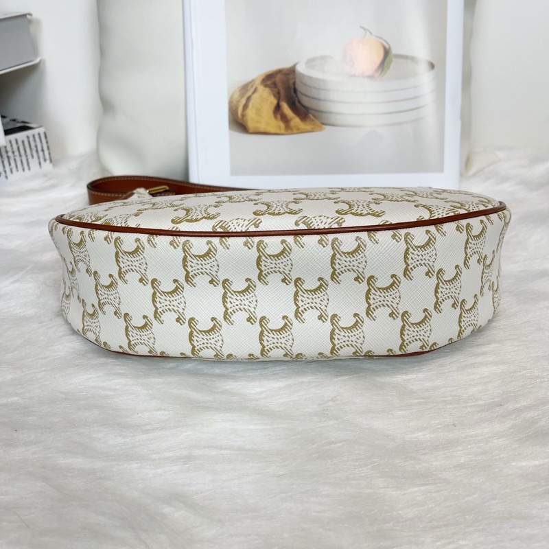 Celine賽琳ava豌豆腋下白色凱旋門 標誌印花手袋-2