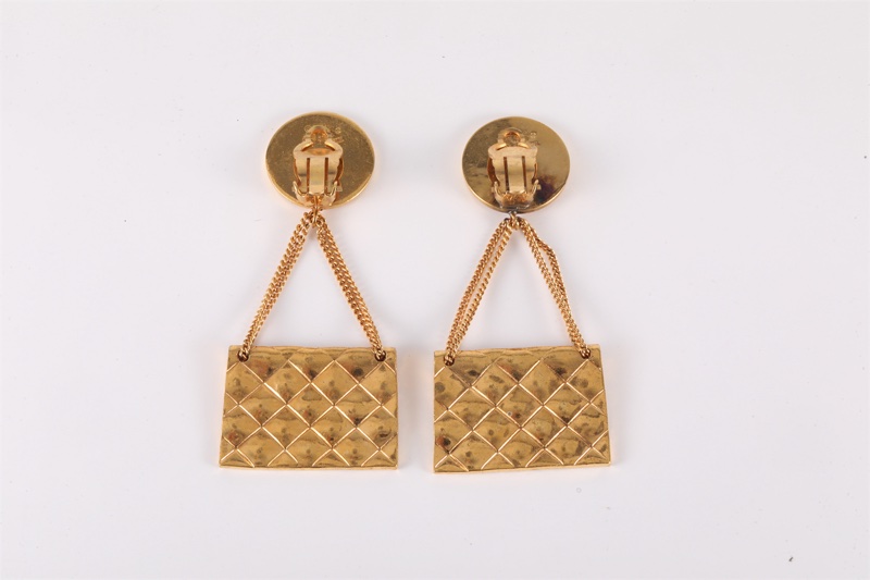 CHANEL(香奈兒) 合金 中古 CF包包吊墜 耳夾-3