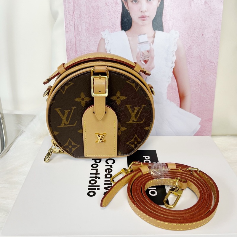 路易威登LV 迷你小圓餅硬餅 Boite Chapeau M44699 老花塗層帆布-0