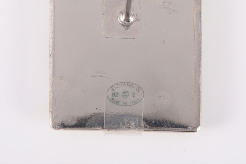 CHANEL(香奈兒)  合金 21B 方塊雙C 耳釘-5