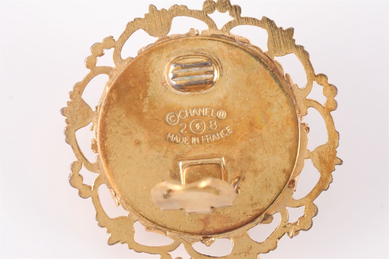 CHANEL(香奈兒) 合金 珍珠 中古 蕾絲耳夾 耳環-5