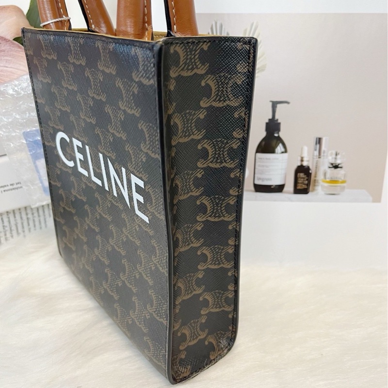 Celine 凱旋門琴譜托特包mini棕色老花 斜背包-1