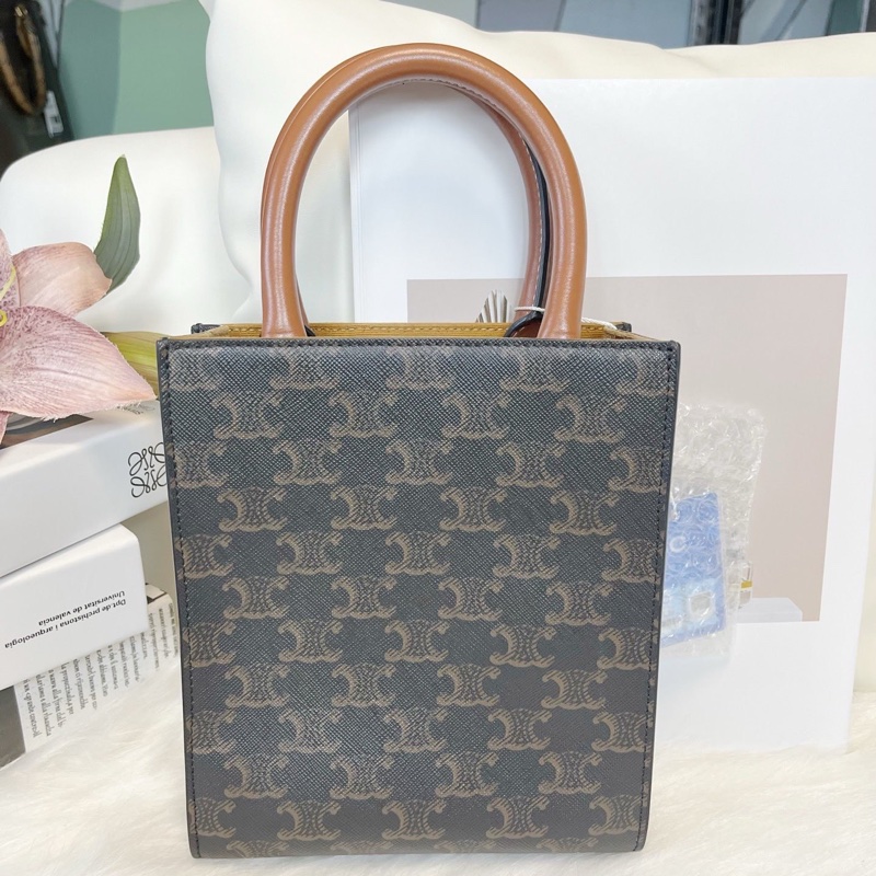 Celine 凱旋門琴譜托特包mini棕色老花 斜背包-2