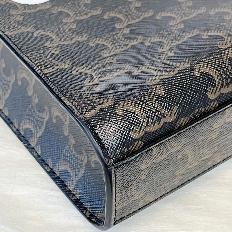 Celine 凱旋門琴譜托特包mini棕色老花 斜背包-6