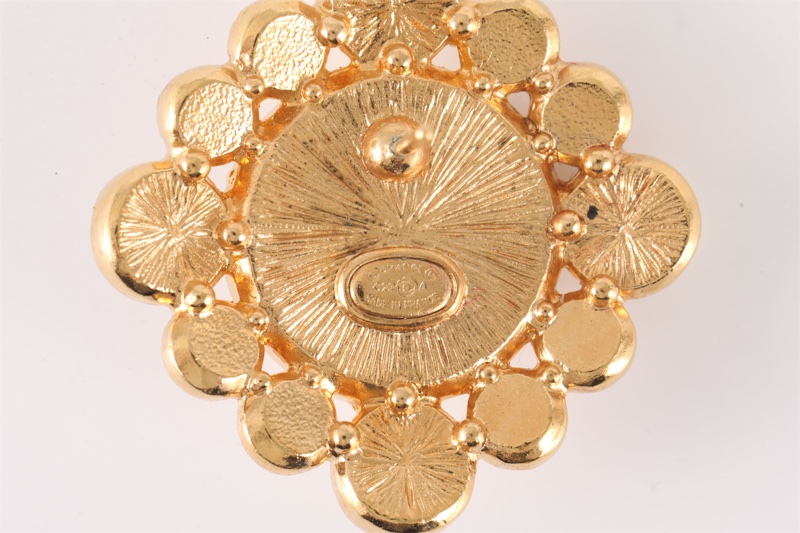 CHANEL(香奈兒)  合金 22A 雙C logo 珍珠水鑽 耳環耳釘-5