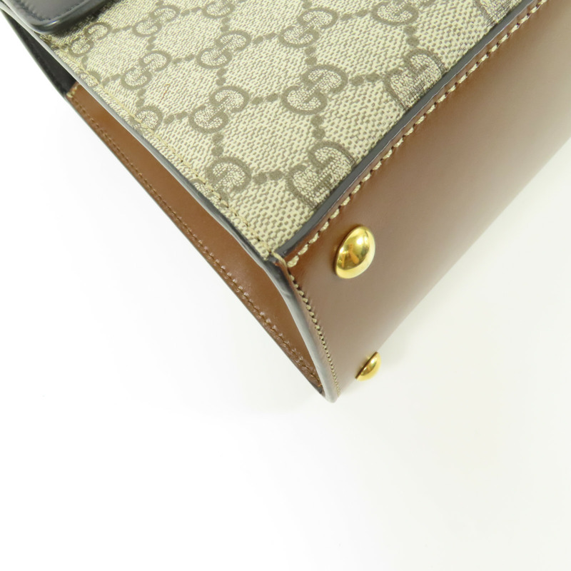 GUCCI 塗層帆布Padlock GG Small金扣手挽肩背兩用袋-4