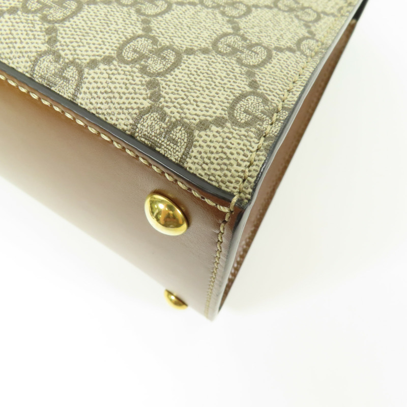 GUCCI 塗層帆布Padlock GG Small金扣手挽肩背兩用袋-5