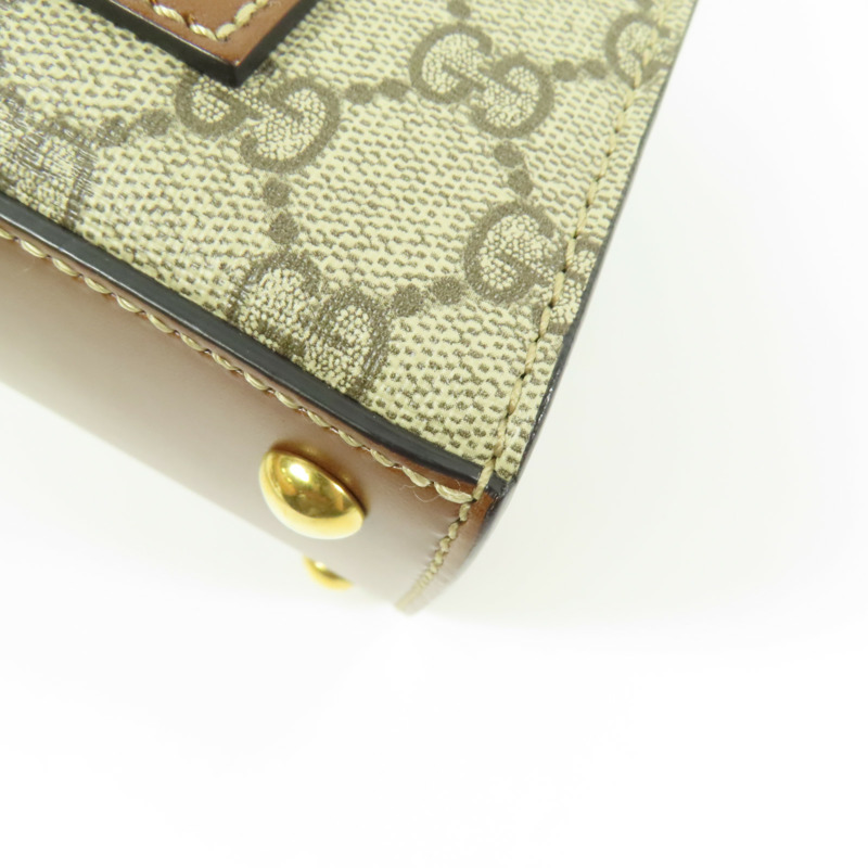 GUCCI 塗層帆布Padlock GG Small金扣手挽肩背兩用袋-7