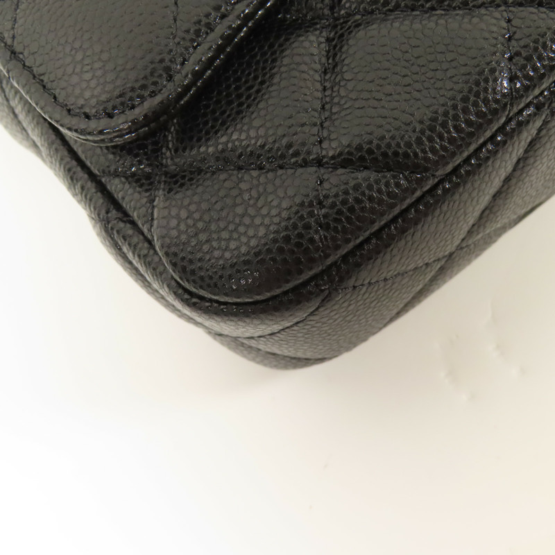 CHANEL 牛皮皮革Chain Shoulder金扣鏈帶肩背袋-4