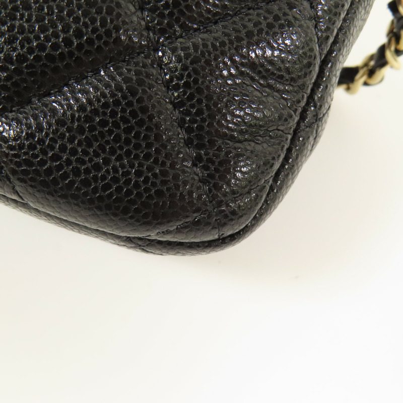 CHANEL 牛皮皮革Chain Shoulder金扣鏈帶肩背袋-7