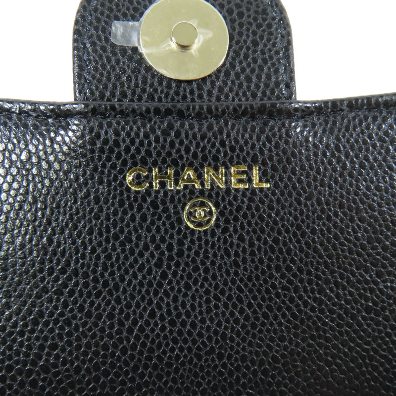 CHANEL 牛皮皮革Chain Shoulder金扣鏈帶肩背袋-11