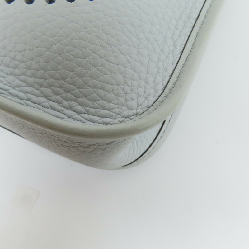 HERMES Clemence皮革Evelyne TPM金扣肩背袋Bleu Pale-6
