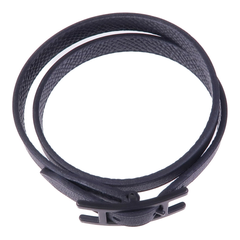 HERMES Swift/Epsom皮革Behapi Double Tour Bracelet手帶Noir-3