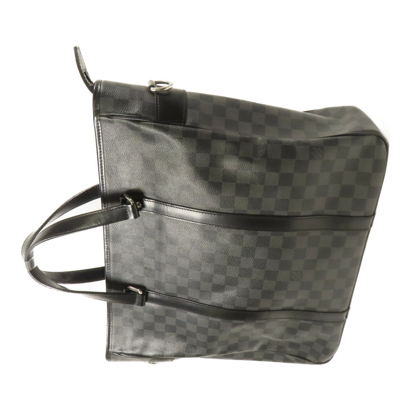 LOUIS VUITTON Damier Graphite Tadao MM銀扣手挽肩背兩用袋-1
